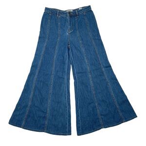 Free People Blue Flare & Wide Leg Jeans